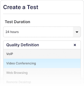 NetCheck test dropdown