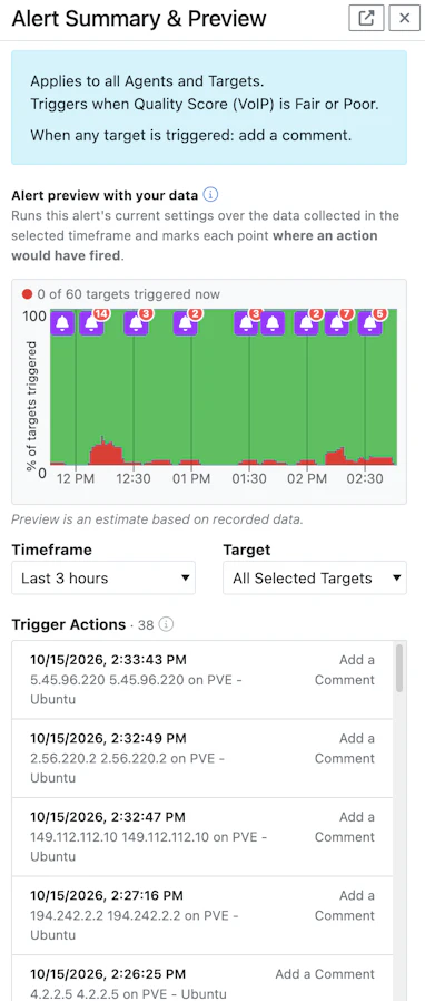 The Alert Summary and Preview panel.