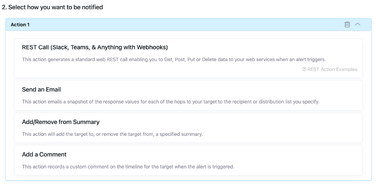 Screenshot of PingPlotter Cloud's updated alert configuration