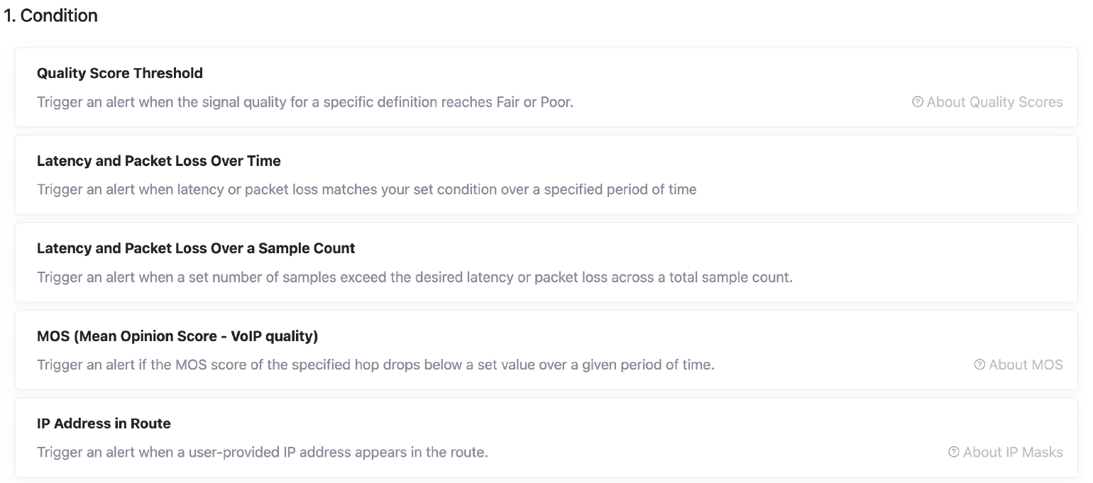 Screenshot of PingPlotter Cloud's updated alert configuration