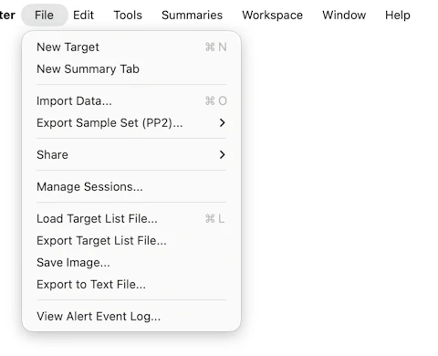 Illustration of PingPlotter's File Menu