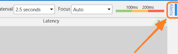 Screenshot of PingPlotter's Alerts tab