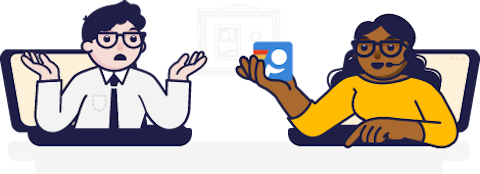 Illustration of a remote technician sending a PingPlotter agent to an end user